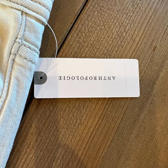 Pilcro and the Letterpress Off White Tan Embroidered Jeans Size 30 NWT - Picture 11 of 16